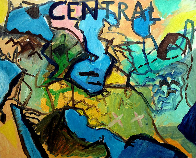 Artwork painting by Hans Heiner Buhr "Central" Oil on Canvas
