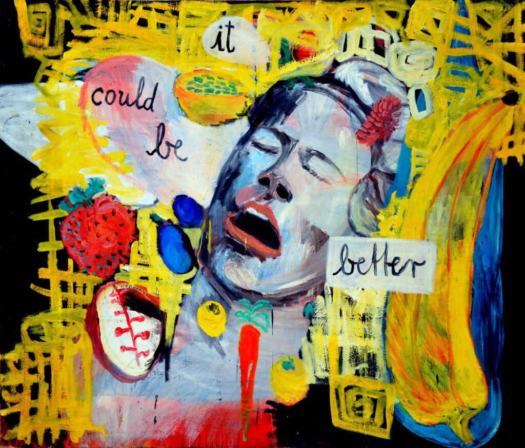 Artwork by Hans Heiner Buhr "It could be better" Oil on canvas