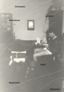 Hans Heiner Buhr als junger Dichter in der Villa Marie, Dresden, 1988