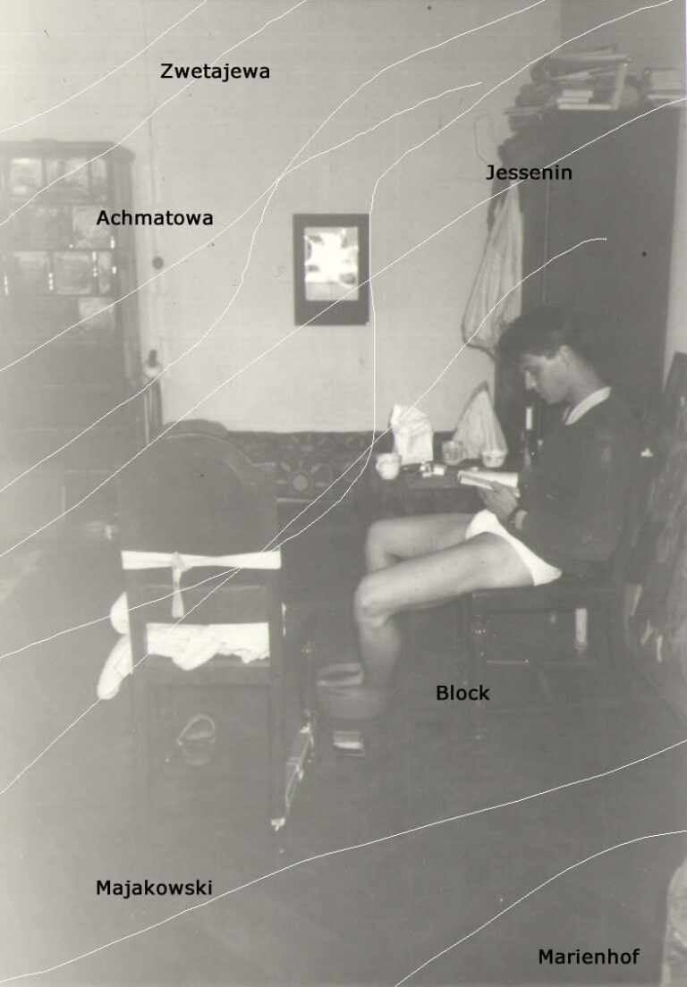 Hans Heiner Buhr als junger Dichter in der Villa Marie, Dresden, 1988