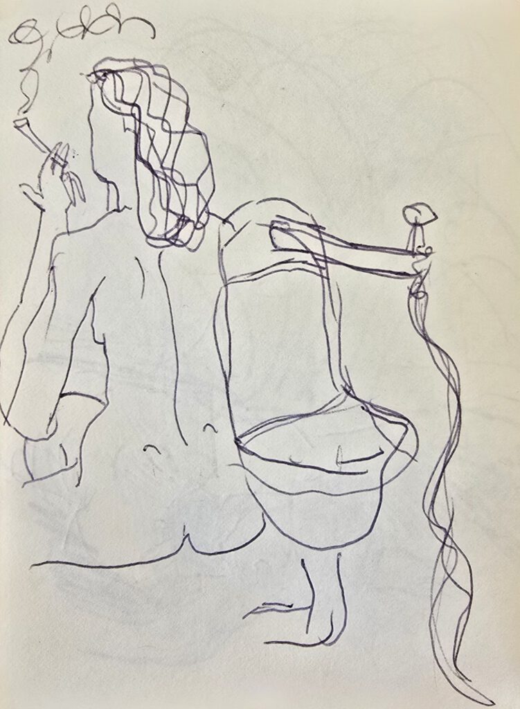 Ballpoint sketch portrait of Petra V., Amsterdam 1992