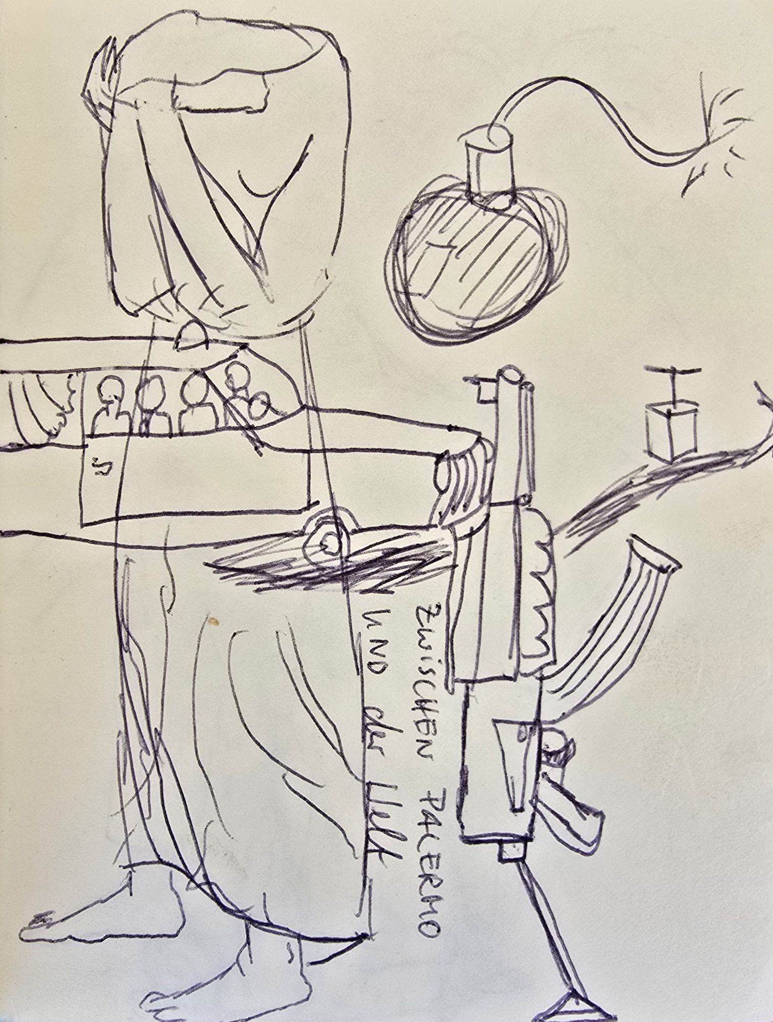 Skizze einer weinenden Frauenfigur, Amsterdam 1992