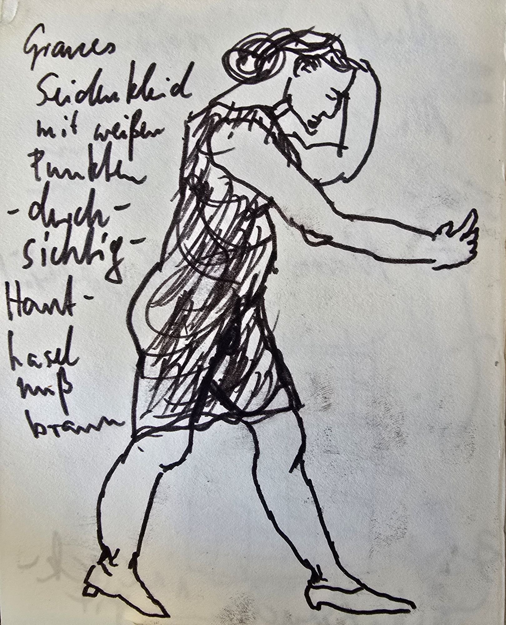 Tanzende weibliche Figur mit Farbnotizen, Amsterdam 1992