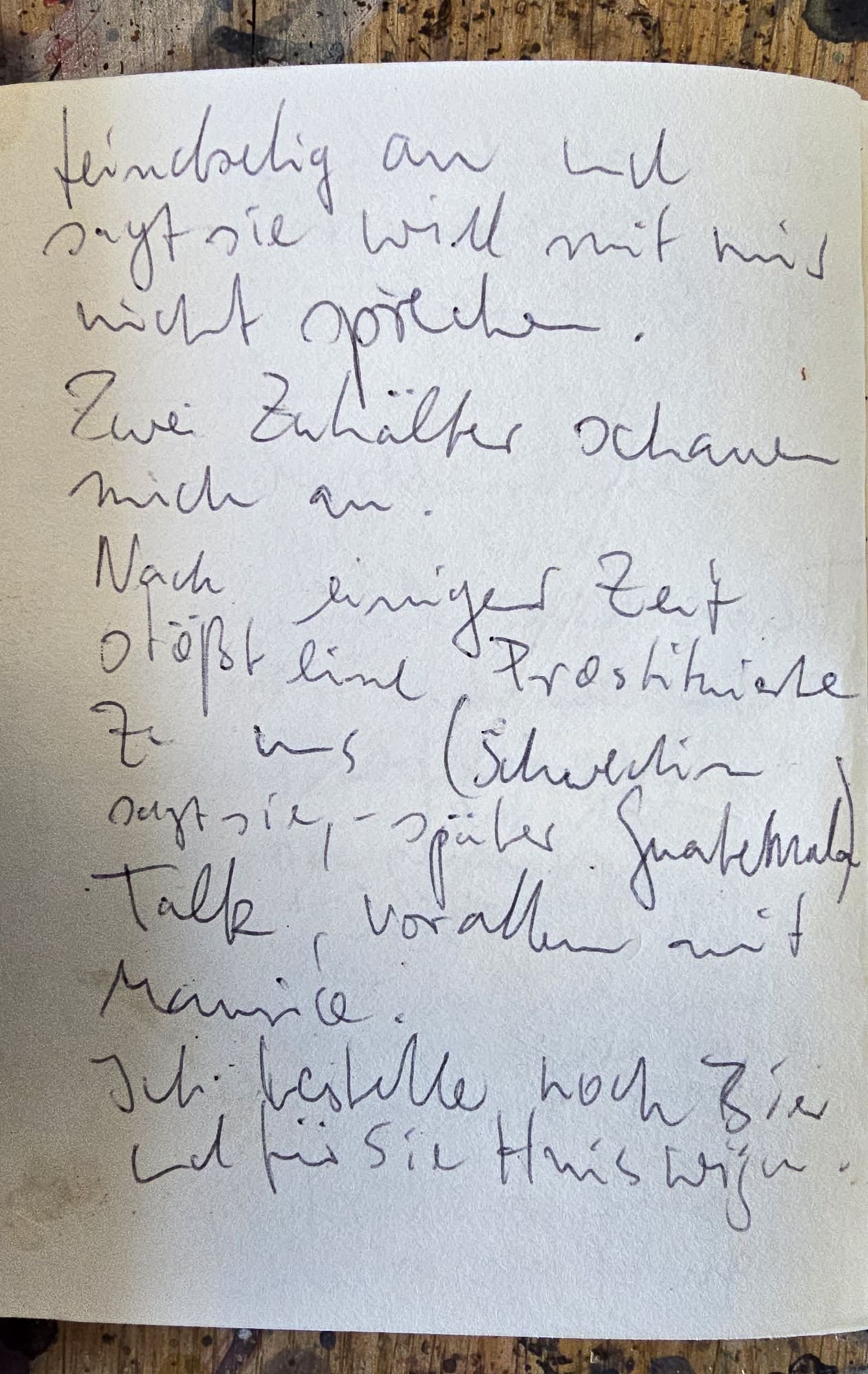 Handgeschriebene Notizen Rembrandtplein Amsterdam 1992 Seite 2