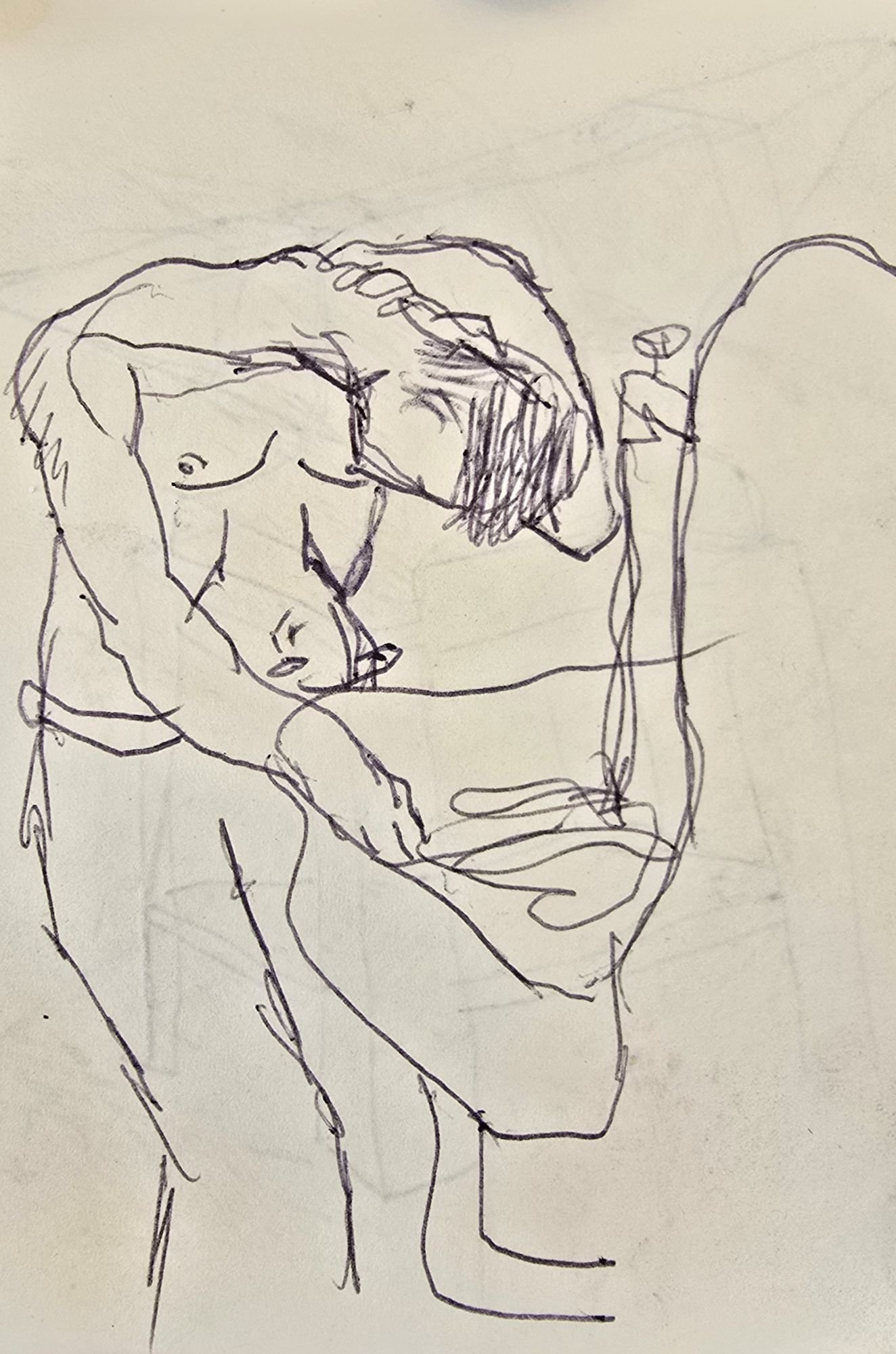 Zwei männliche Figuren unter der Dusche, Amsterdam 1992