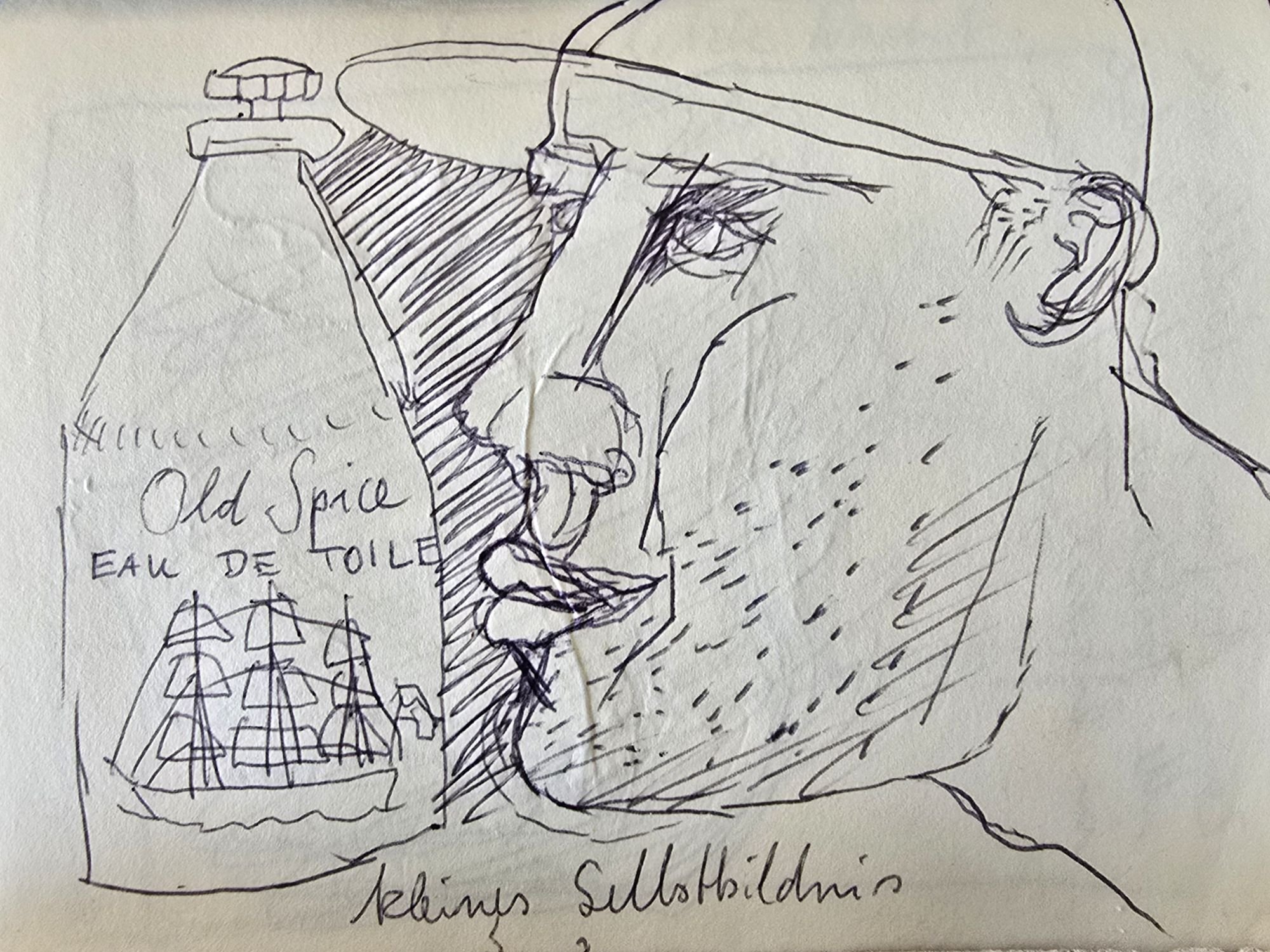 Kleines Selbstportrait mit Old Spice Flasche, Hans Heiner Buhr, Amsterdam 1992