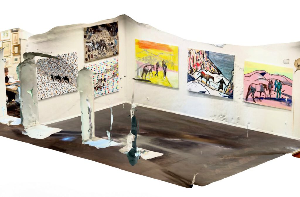 Screenshot of the 3D digital sculpture THE ART GALLERY by Hans Heiner Buhr on SuperRare, Ethereum NFT, 2026